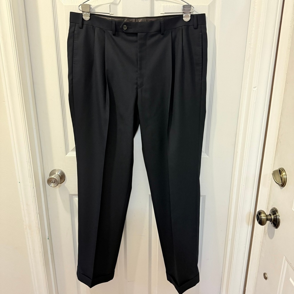 Lauren Ralph Lauren Men 38W x 32L Classic Pleated Dress Pants Navy/Charcoal Gray